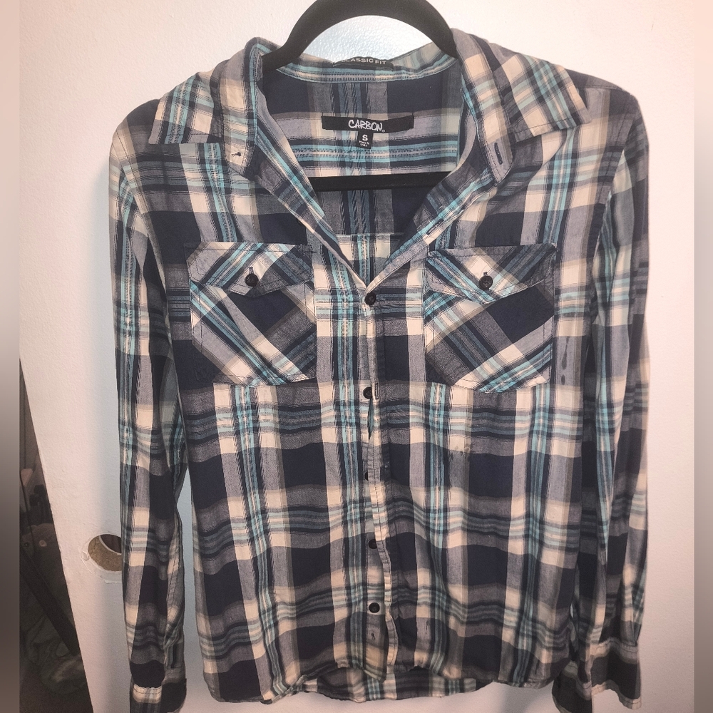Plaid carbon button down